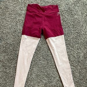 Gymshark TwoTone Leggings Beet Marl/Chalk Pink Marl